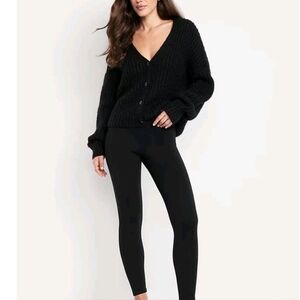 NWT Women's XXL Black High Waisted Fleece Lined Ankle Leggings Old Navy SOFT